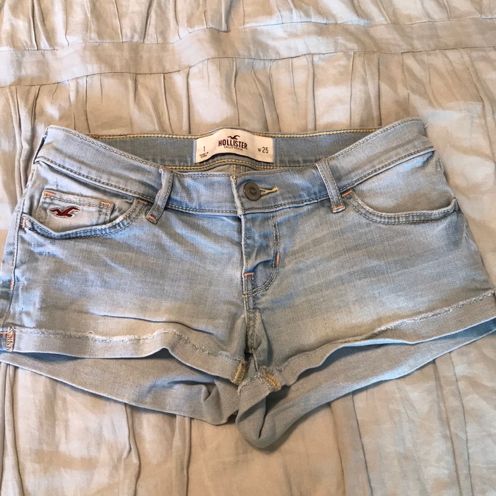 Hollister light wash jean shorts